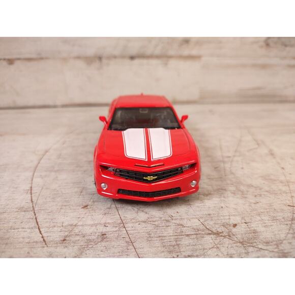 JFL Diecast Camaro Friction Car Red White Race Stripes Opening Doors 2010 4.75" - Picture 2 of 9